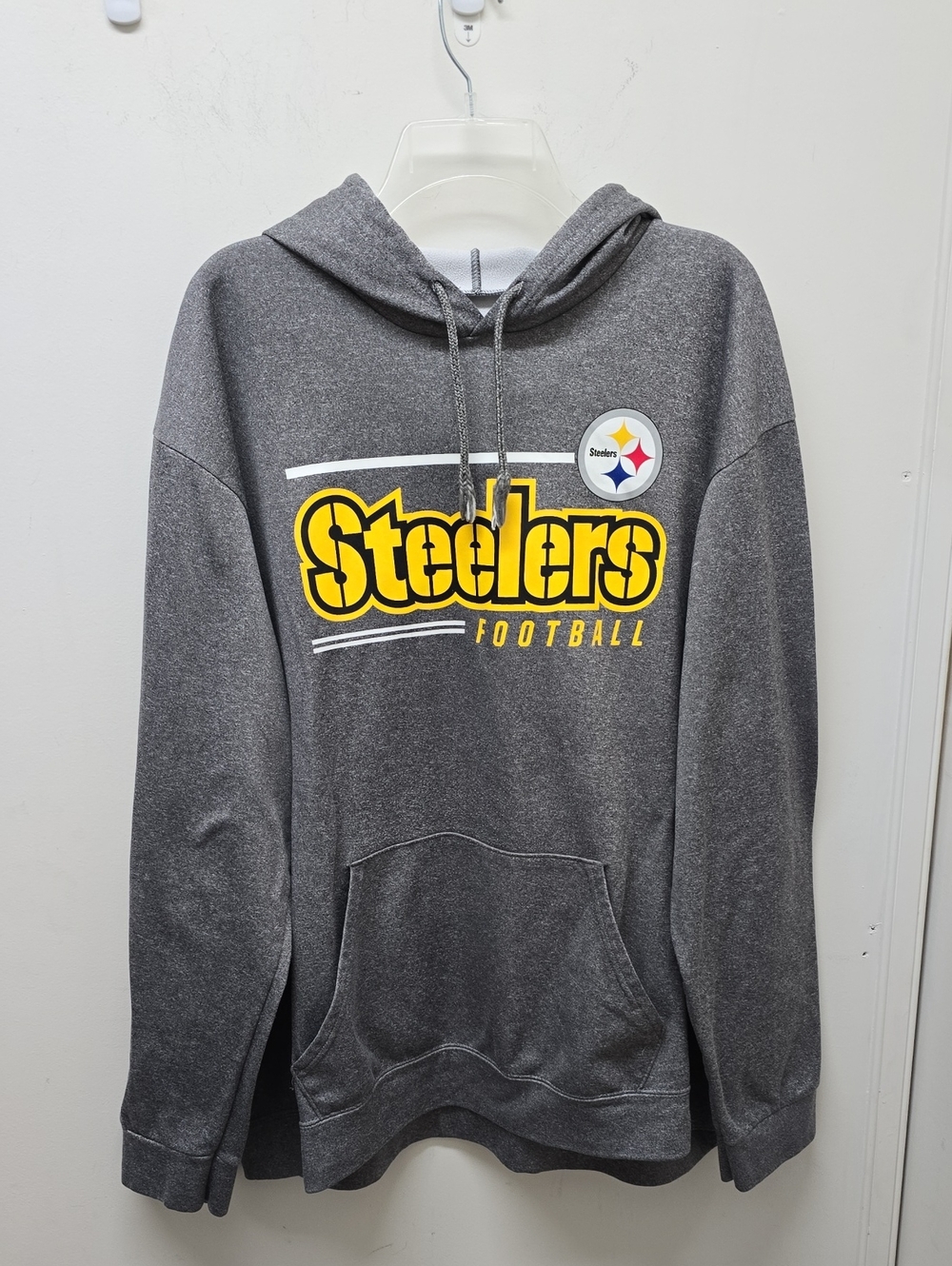 Discounted - Condition Good - Steelers Gray & Yellow Crewneck Hoodie - Size 2XL